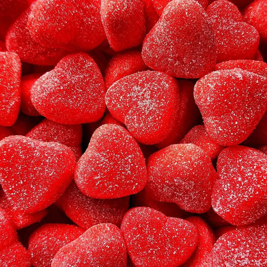 Cœurs fourrés fraise acides -100 grammes